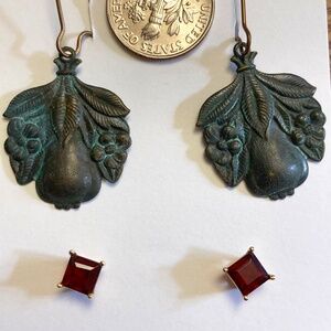 Pomegranate & Garnet Earring Set